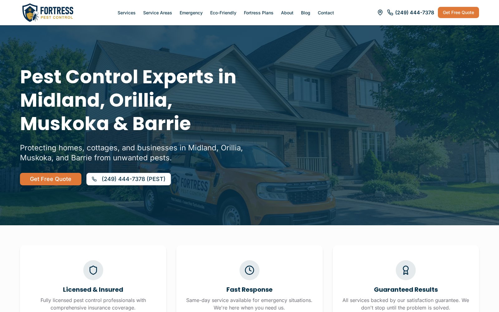 Fortress Pest Control website
